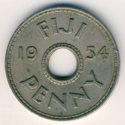Фиджи 1 пенни 1954 год