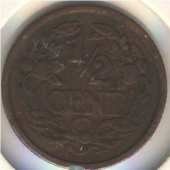 Нидерланды 1/2 цента 1909 год