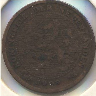 Нидерланды 1/2 цента 1909 год