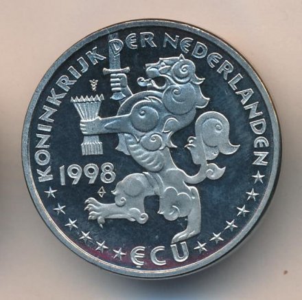 Нидерланды 1 экю 1998 год - Ян, Янс и дети (в конверте с марками)