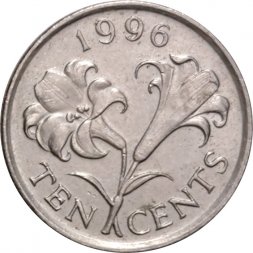 Бермудские острова 10 центов 1996 год