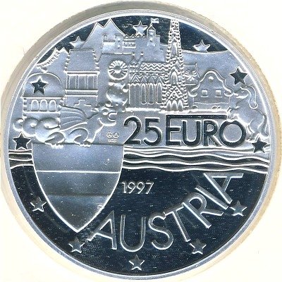 Австрия 25 евро 1997 год