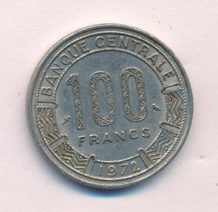 Камерун 100 франков 1972 год - Западная канна (антилопы)