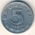 Австрия 5 грошей 1983 год
