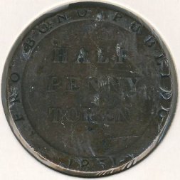 Остров Мэн 1/2 пенни 1831 год
