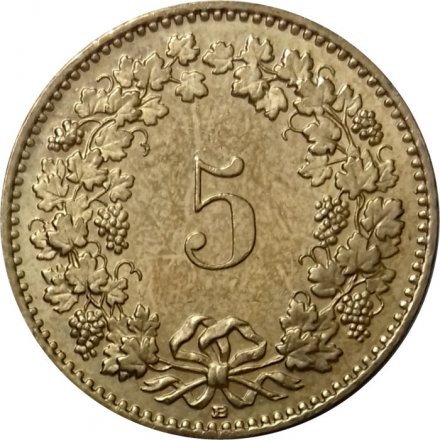 Швейцария 5 раппенов 2009 год