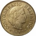 Швейцария 5 раппенов 2009 год