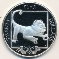 Виргинские острова 25 долларов 1988 год