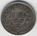 Швейцария 1 франк 1943 год
