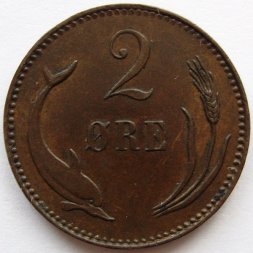 Дания 2 эре 1891 год Кристиан IX