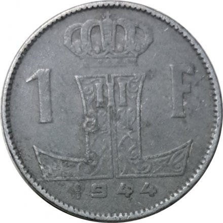 Бельгия 1 франк 1944 год