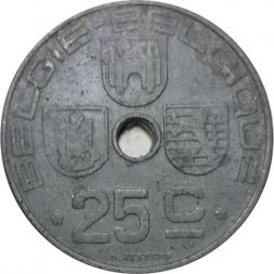 Бельгия 25 сантимов 1946 год (BELGIE-BELGIQUE)