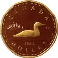 Канада 1 доллар 1988 год - Полярная гагара (Proof)