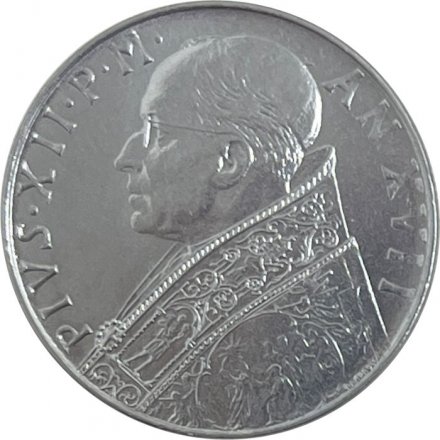 Ватикан 100 лир 1955 год (нержавеющая сталь, серый цвет)