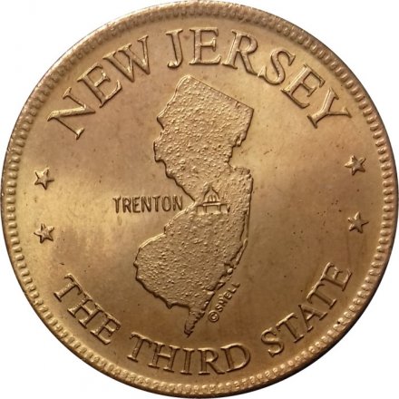 Жетон США. New Jersey. The third state