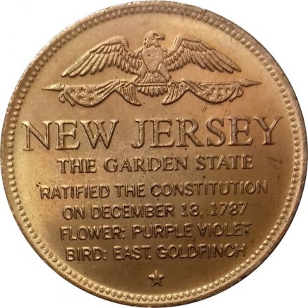 Жетон США. New Jersey. The third state