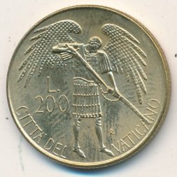 Ватикан 200 лир 1986 год