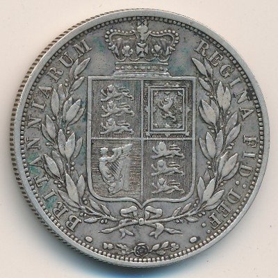 Великобритания 1/2 кроны 1885 год