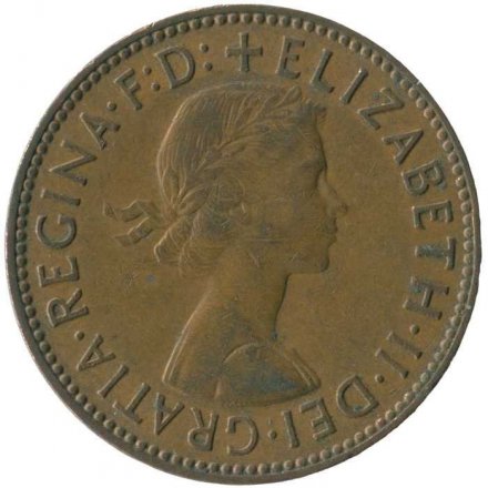 Великобритания 1/2 пенни 1963 год