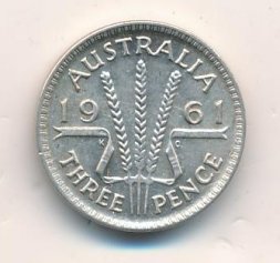 Австралия 3 пенса 1961 год