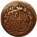 2 копейки 1789 год ЕМ Екатерина II (1762 - 1796) - XF-
