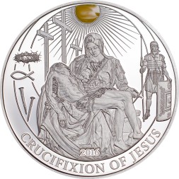 Монета Палау 2 доллара 2016 год - Библейские истории. Распятие Христа