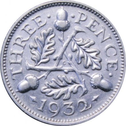 Великобритания 3 пенса 1932 год - Король Георг V