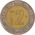Мексика 2 песо 2008 год - Хохлатый сокол