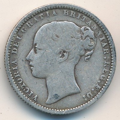 Великобритания 1 шиллинг 1876 год