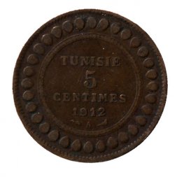 Тунис 5 сантимов 1912 год