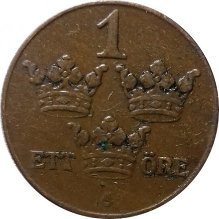 Швеция 1 эре 1931 год - Король Густав V