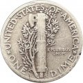 США 1 дайм (10 центов) 1942 год - Меркурий (без отметки МД)