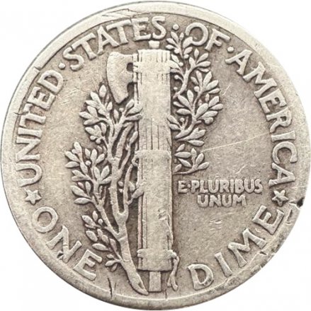 США 1 дайм (10 центов) 1942 год - Меркурий (без отметки МД)