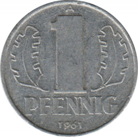 ГДР 1 пфенниг 1961 год 