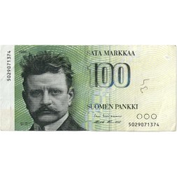 Финляндия 100 марок 1986 год - без Litt - VF