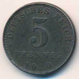 Германия 5 пфеннигов 1920 год (A)