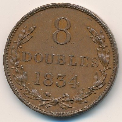 Гернси 8 дублей 1834 год