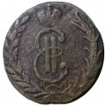 1 копейка 1767 год КМ, сибирская монета Екатерина II (1762 - 1796) - F