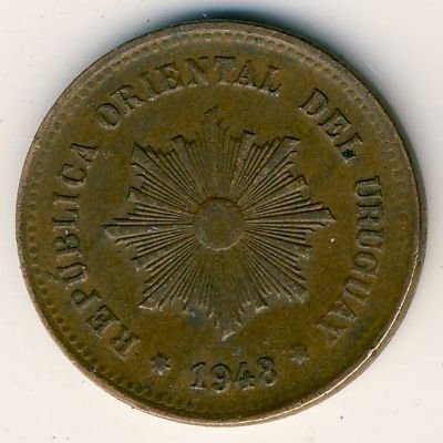 Уругвай 5 сентесимо 1948 год