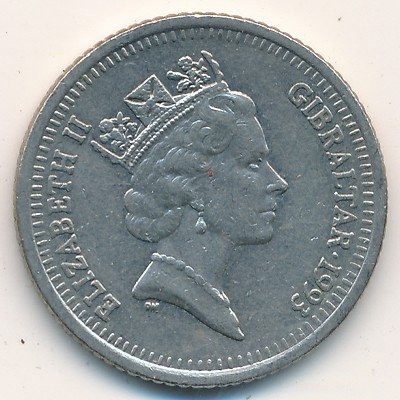 Гибралтар 10 пенсов 1993 год