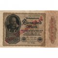 Германия (Веймарская Республика) 1000 марок 1922 год надпечатка 1000000000 (миллиард) марок - VF