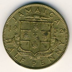 Ямайка 1/2 пенни 1952 год