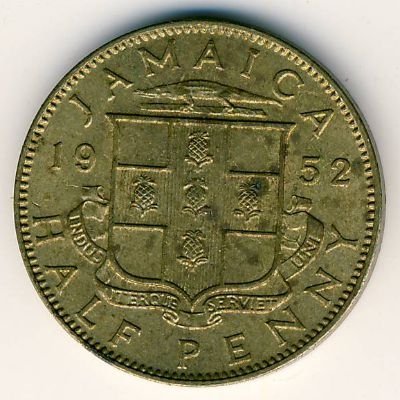 Ямайка 1/2 пенни 1952 год