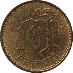 Финляндия 10 пенни 1970 год