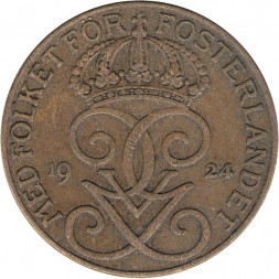 Швеция 5 эре 1924 год - Король Густав V