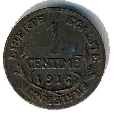 Франция 1 сантим 1916 год