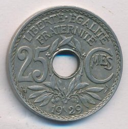 Франция 25 сантимов 1929 год