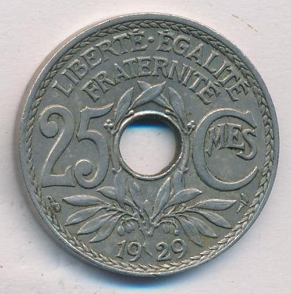 Франция 25 сантимов 1929 год