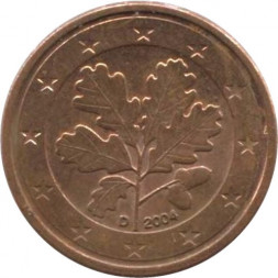 Германия 1 евроцент 2004 год (D)