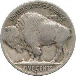 США 5 центов 1937 год - Buffalo Nickel (D)